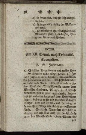 DCXIII. Am XII. Sonnt. nach Trinitatits. Evangelium.