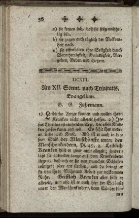 DCXIII. Am XII. Sonnt. nach Trinitatits. Evangelium.