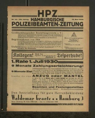 Nr. 10 * 20. Jahrg. 15. Mai 1930