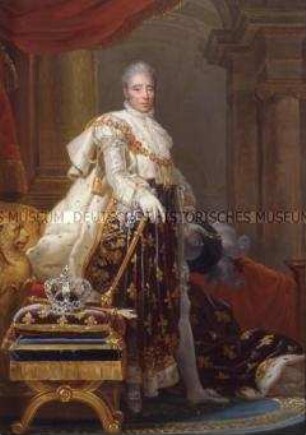 Karl X., König von Frankreich (1824-1830), im Krönungsornat