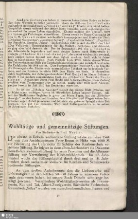 Wohltätige und gemeinnützige Stiftungen