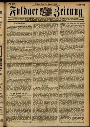 Ausgabe vom Freitag, den 21. August 1891.