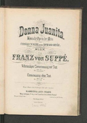 Donna Juanita : komische Oper in 3 Acten