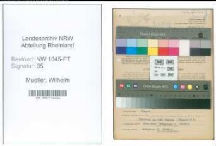 Entnazifizierung Wilhelm Mueller , geb. 08.05.1886 (Postbeamter)