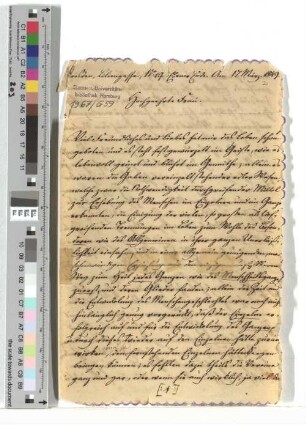 Brief an Johanna Goldschmidt