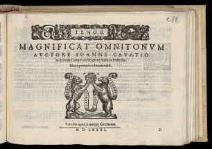 Giovanni Cavaccio: Magnificat omnitonum. Tenor