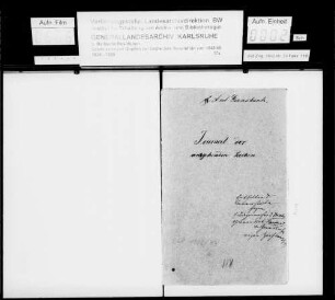 Eingangsjournal des Amts Gernsbach