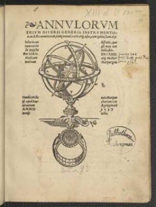Annulorum trium diversi generis instrumentorum astronomicorum componendi ratio atque usus