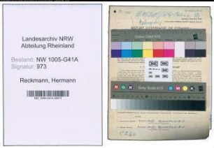 Entnazifizierung Hermann Reckmann , geb. 01.09.1899 (Lademeister)