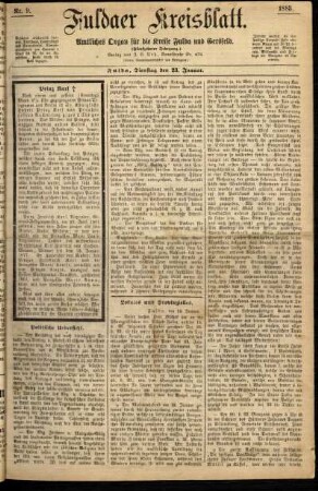 Ausgabe vom Dienstag, den 23. Januar 1883.