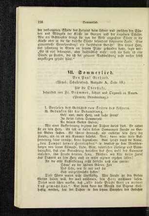 Sommerlied : (Wetzel: Schullesebuch, Ausgabe A, Seite 10) ; für die Oberstufe