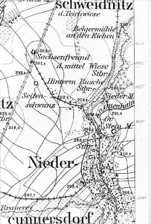 Niedercunnersdorf. Meßtischblatt, Sekt. Neusalza, 1883