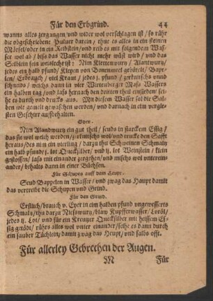 Für allerley Gebrechen der Augen.