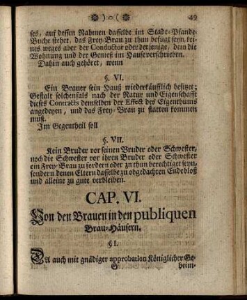 Cap. VI. Von den Brauern in den publiquen Brau- Häusern.