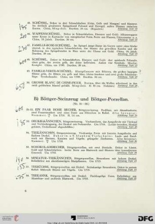 B) Böttger-Steinzeug und Böttger-Porzellan (Nr. 51-58)