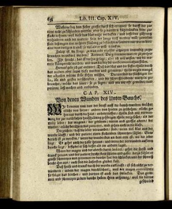 CAP. XIV. Von denen Wunden des Unter-Bauchs.