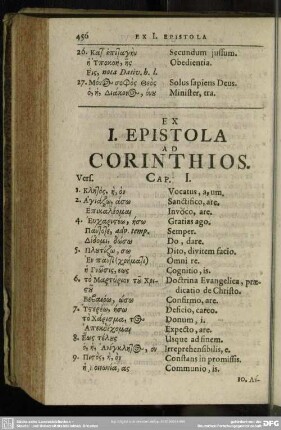 Ex I. Epistola Ad Corinthios