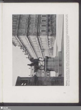 Bamberg. Der Karolinenplatz - früher Hofplatz - mit der Neuen Hofhaltung un dem Reiterdenkmal des Prinzregenten Luitpold (von F. von Miller, 1899) zu Füßen des Ostchores des Domes