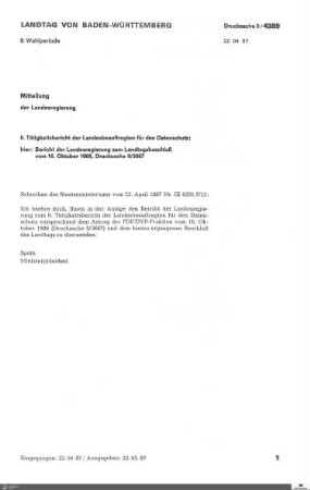 Tätigkeitsbericht der Landesbeauftragten für Datenschutz