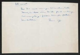Brief von Gerhart Hauptmann an Fritz Klimsch