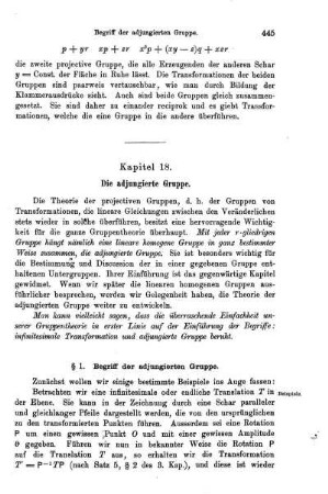 § 1. Begriff der adjungierten Gruppe.