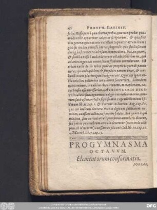 Progymnasma Octavum. Elementorum conformatio. Iosias, Exuperius.
