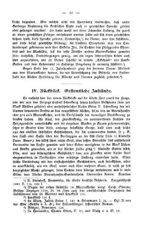 IV. Rückblick, öffentliche Zustände.