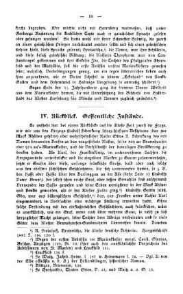 IV. Rückblick, öffentliche Zustände.