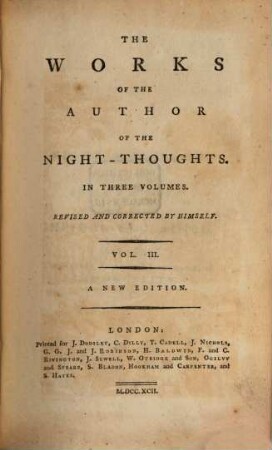 The Works Of The Author Of The Night-Thoughts : In Three Volumes, 3