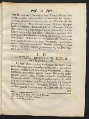 §. II. Doctrina Diversorum Iurium Germanicorum.