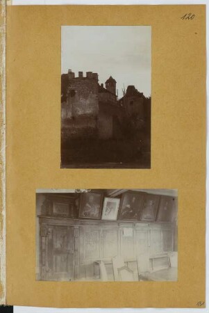 Burg Schwanberg, Rödelsee: Ansicht, Innenansicht (aus: Skizzen- und Fotoalbum 16)