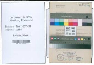 Entnazifizierung Alfred Leister , geb. 28.01.1906 (Angestellter)