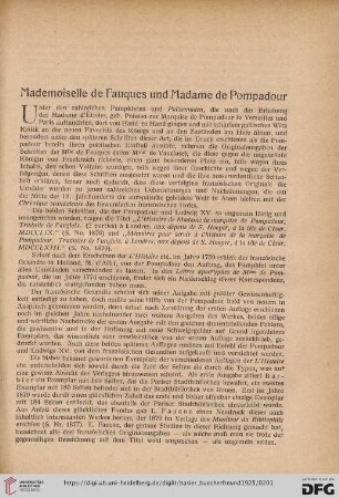Mademoiselle de Fauques und Madame de Pompadour