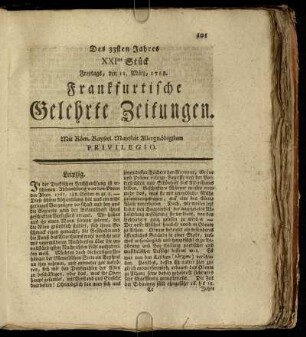 XXItes Stück Freytags, den 11. März, 1768. - XXXtes Stück Freytags, den 15. April, 1768.