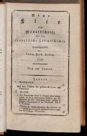 May und Junius. 1797.