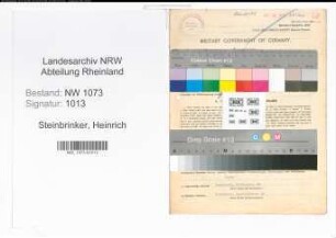 Entnazifizierung Heinrich Steinbrinker , geb. 11.07.1908 (Techniker)