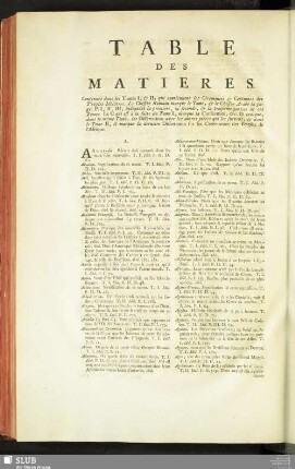 Table Des Matieres, Contenues dans les Tomes I, & II, ...