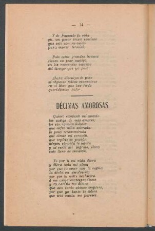 Décimas amorosas