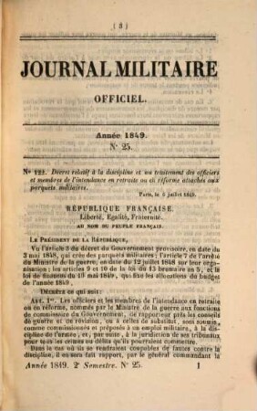 Journal militaire officiel. 1849,2