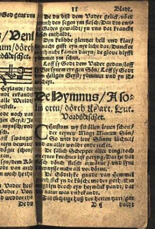 De Hymnus / A solis ortu / dorch Mart. Lut.