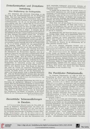 Porzellanmarken und Porzellanbemalunb: Eine Entscheidung des Reichsgerichts