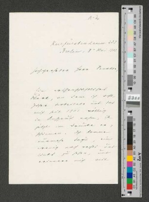 Brief an Werner von Melle