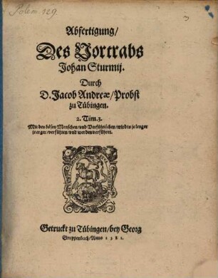 Abfertigung des Vortrabs Johan Sturmii