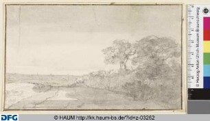 Straße am Waldrand in flacher Landschaft oder am Meer?
