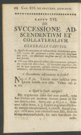 Caput XVI. De Successione Adscendentium Et Collateralium