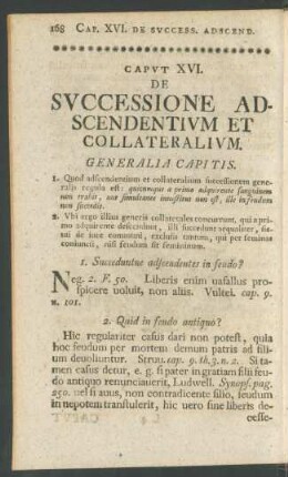 Caput XVI. De Successione Adscendentium Et Collateralium