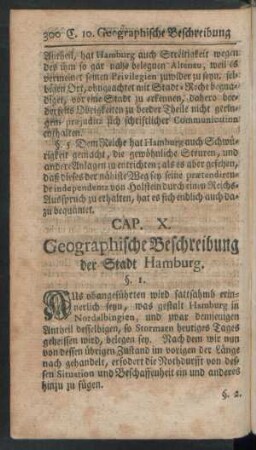 Cap. X. Geographische Beschreibung der Stadt Hamburg