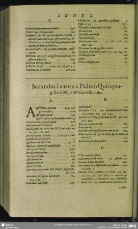 Secundus Index a Psalmo Quinquagesimo usque ad Centesimum
