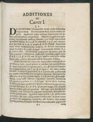 Additiones Ad Caput I.