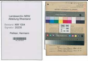 Entnazifizierung Hermann Pelikan , geb. 14.03.1898 (Kolonnenfuehrer)